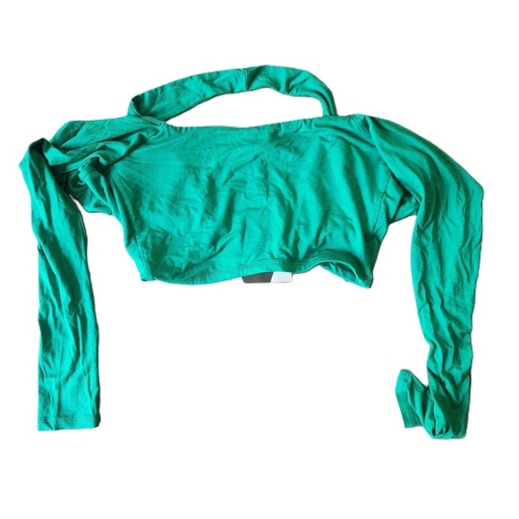 NWT Naked Wardrobe Womens Kelly Green Long Sleeve Cut-Out Shirt Size M - Picture 15 of 16